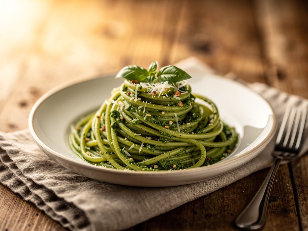 Basil Pesto Spaghetti
